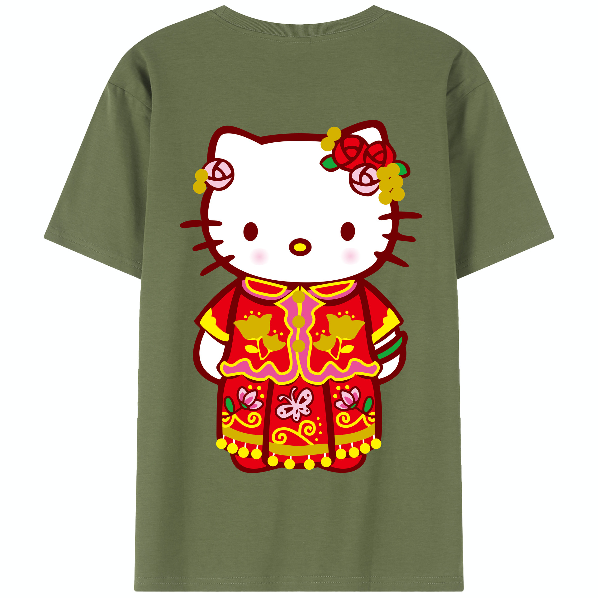 （画像用） Hello Kitty ハローキティ 綿100％半袖Tシャツ（背面プリント）